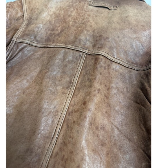 Vintage G III Brown Leather Bomber Jacket Mens Aviator Flight Coat Map Lining - Picture 7 of 10